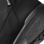 Close up of black leather boot