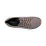 Beige shoe from above with zipper