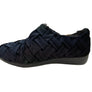 Black navy shoe with a woven pattern
