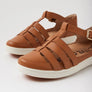 Ziera Dianey XF Dark Tan White Leather Flat Shoes