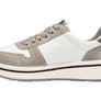 Gray and white sneaker