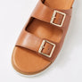 Ziera Vadore W Tan White Leather Sandals