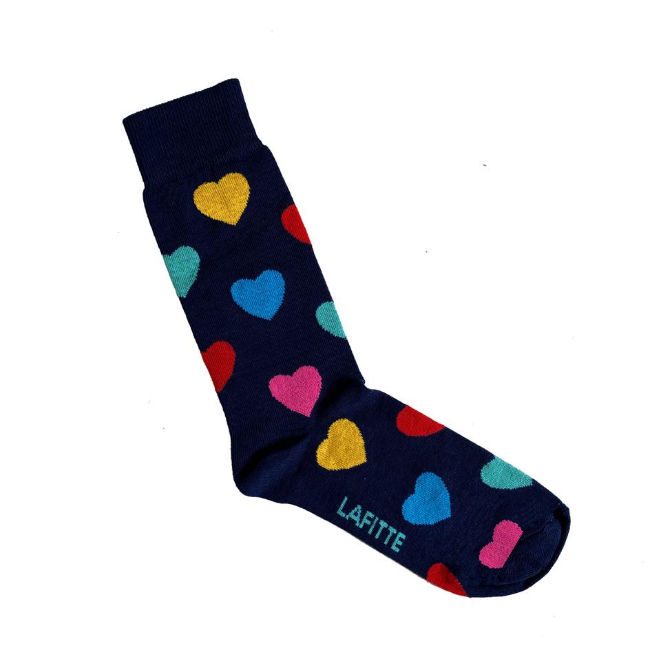 Lafitte Socks Hearts Navy Happy Fit Footwear 1 Shoe Store in Canberra
