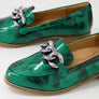 Ziera Tamest Xf Emerald Patent Croc Flat Shoes