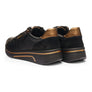 Black sneakers with gold accents