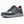 Gray sneaker with red and gold highlights and a sneaker