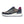 Gray sneaker with red and gold highlights and zipper