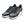 Pair of gray sneakers with red and gold highlights