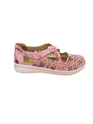 Ziera Sachet XF Pink Print Leather Flat Shoes