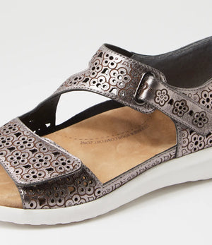 Ziera Bizza XW Pewter Leather Sandals
