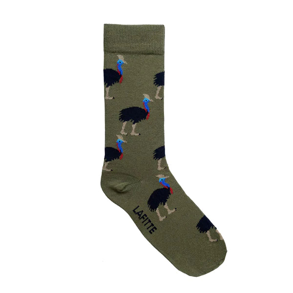 Lafitte Socks Bamboo Cassowary Khaki