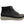 Black sneaker with a white sole