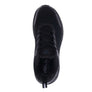 Black sneaker viewed from above