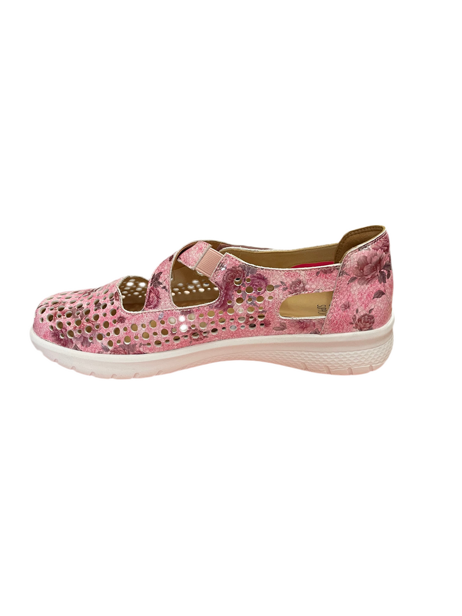 Ziera Sachet XF Pink Print Leather Flat Shoes