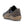 Navy colored sneaker with brown tints and a zipper