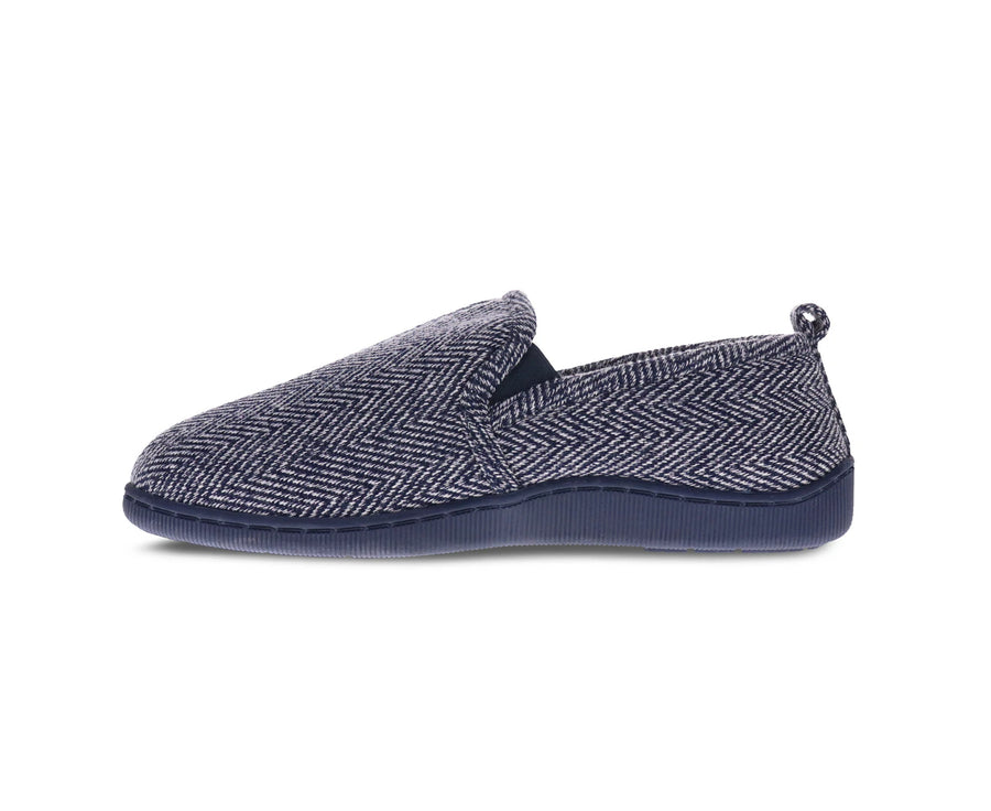 Scholl Gary Navy Hounds Tooth Men's Slippers