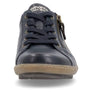 Navy blue shoes with a zipper