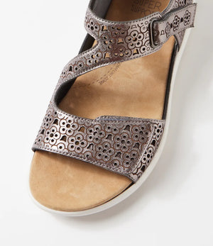 Ziera Bizza XW Pewter Leather Sandals