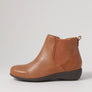 Brown leather ankle boot