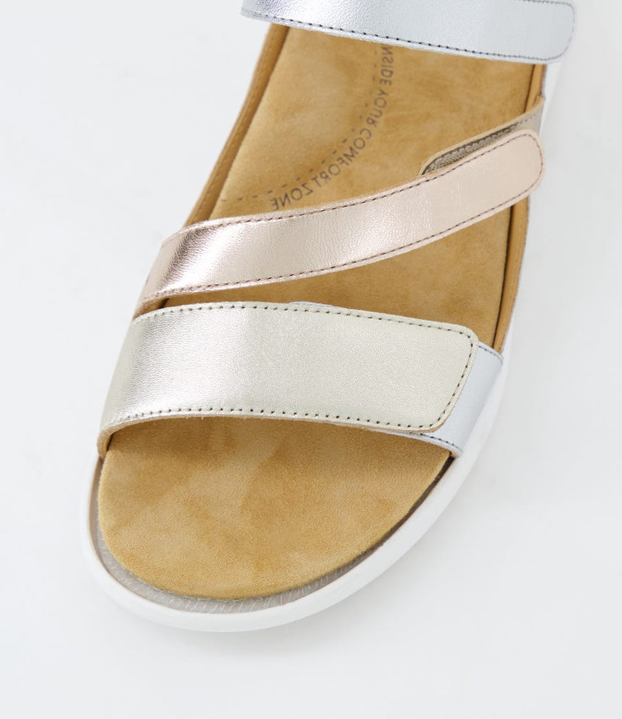 Ziera Boyde XW Metallic Multi Leather Sandals