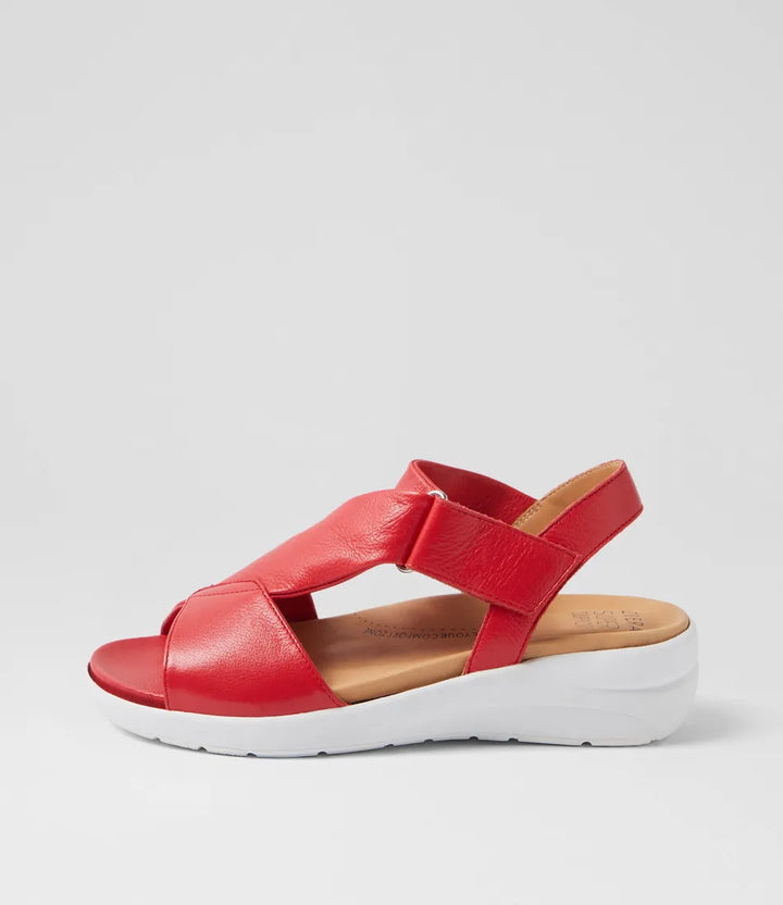 Ziera Nazly2 XW Red Leather Sandals