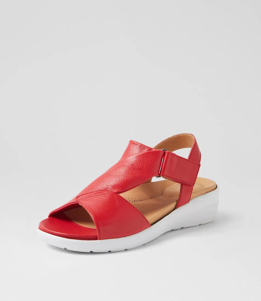 Ziera Nazly2 XW Red Leather Sandals