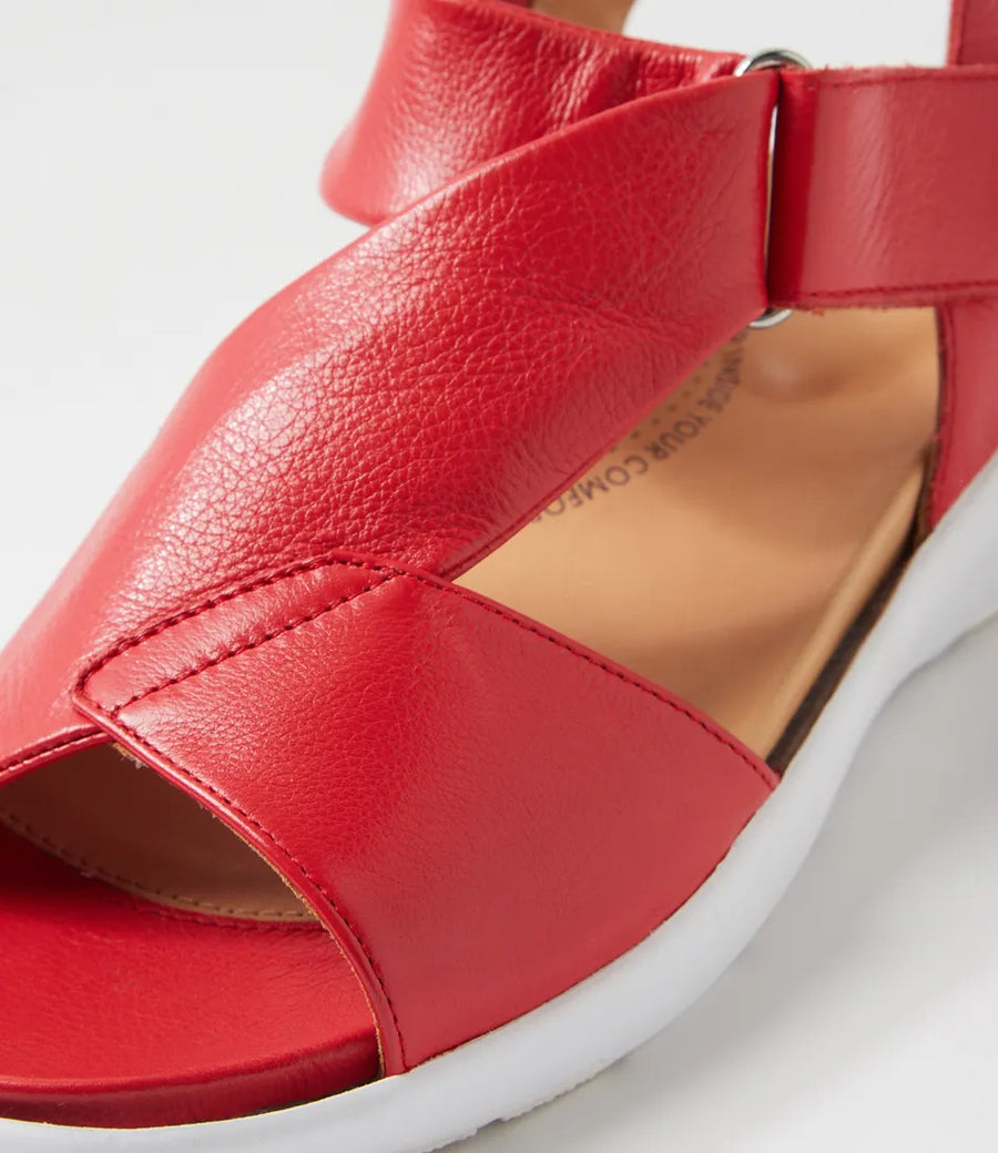Ziera Nazly2 XW Red Leather Sandals
