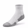 White sock with gray toe and sole