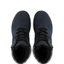 Black winter boots from above
