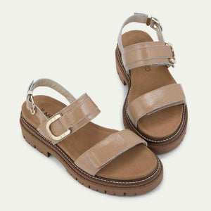 Naot Trinity Camel Crinkle Patent