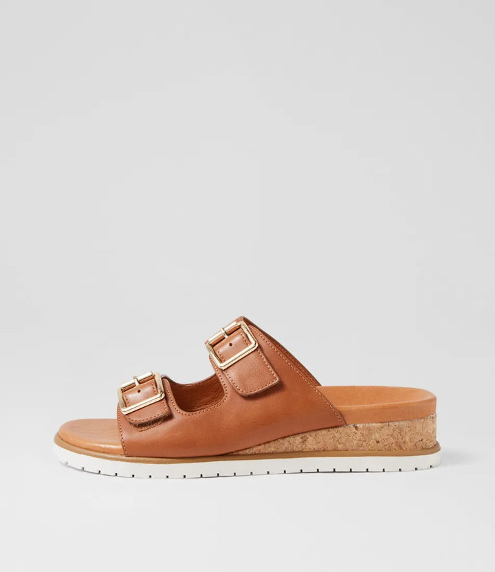 Ziera Vadore W Tan White Leather Sandals