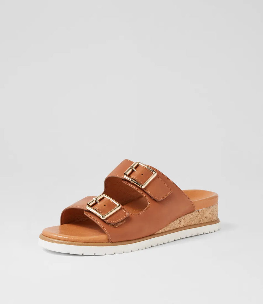 Ziera Vadore W Tan White Leather Sandals