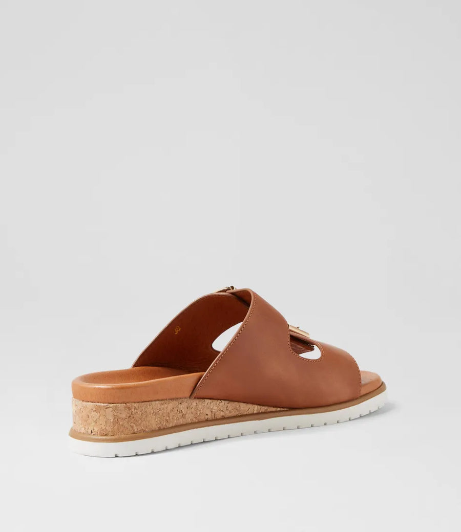 Ziera Vadore W Tan White Leather Sandals