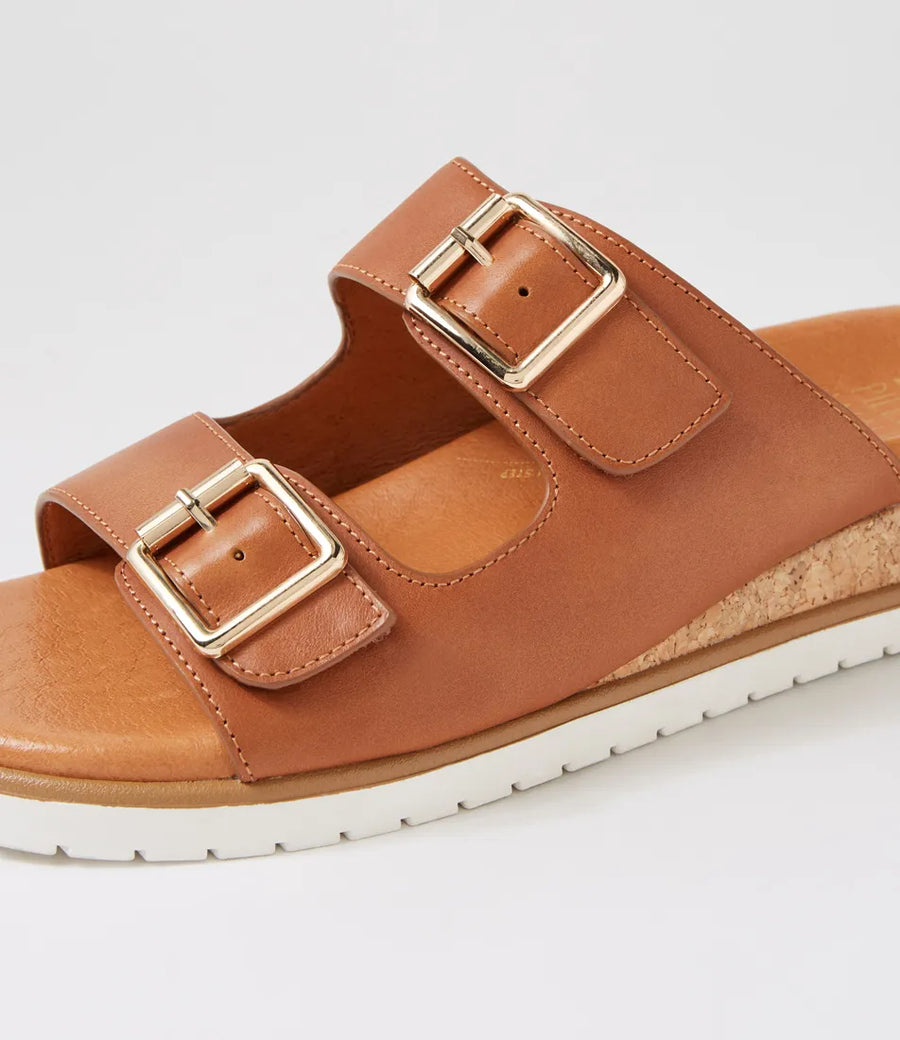 Ziera Vadore W Tan White Leather Sandals