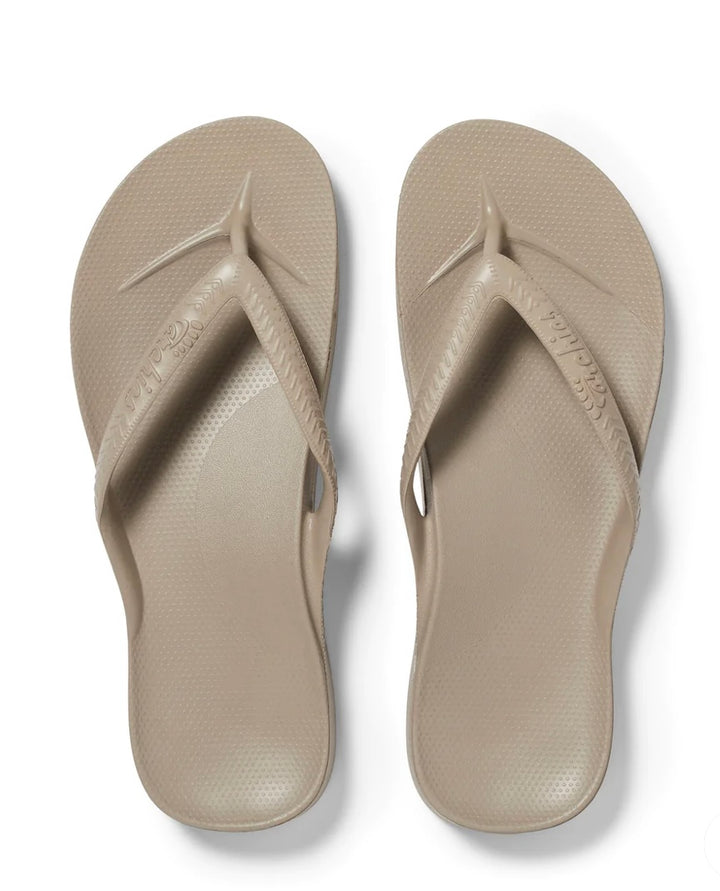 Archies Arch Support Thongs Taupe