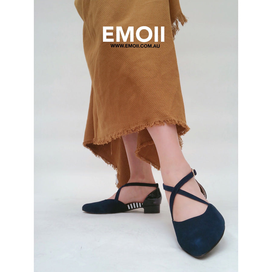 EMOII Lily - Navy Suede/Patent Combo
