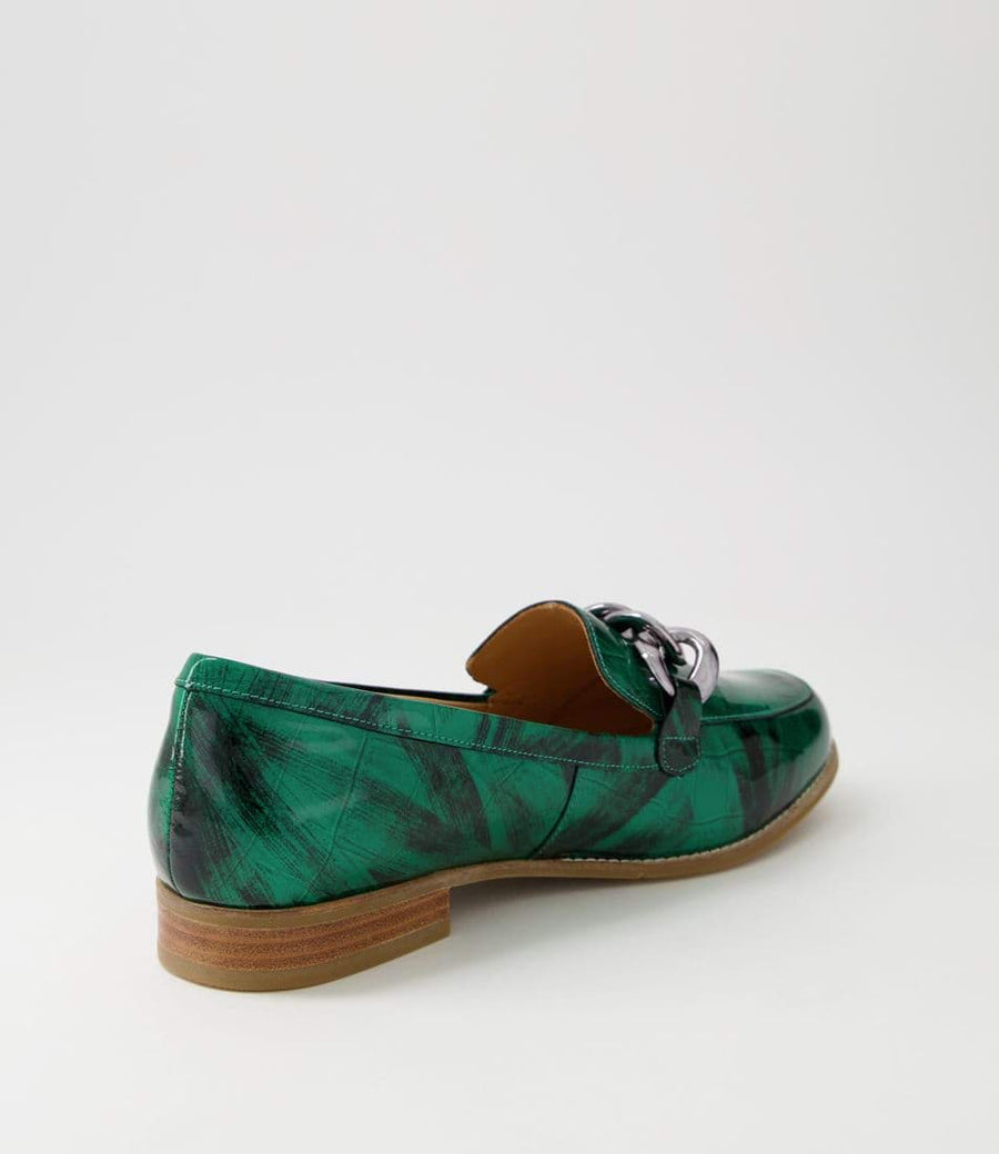 Ziera Tamest Xf Emerald Patent Croc Flat Shoes