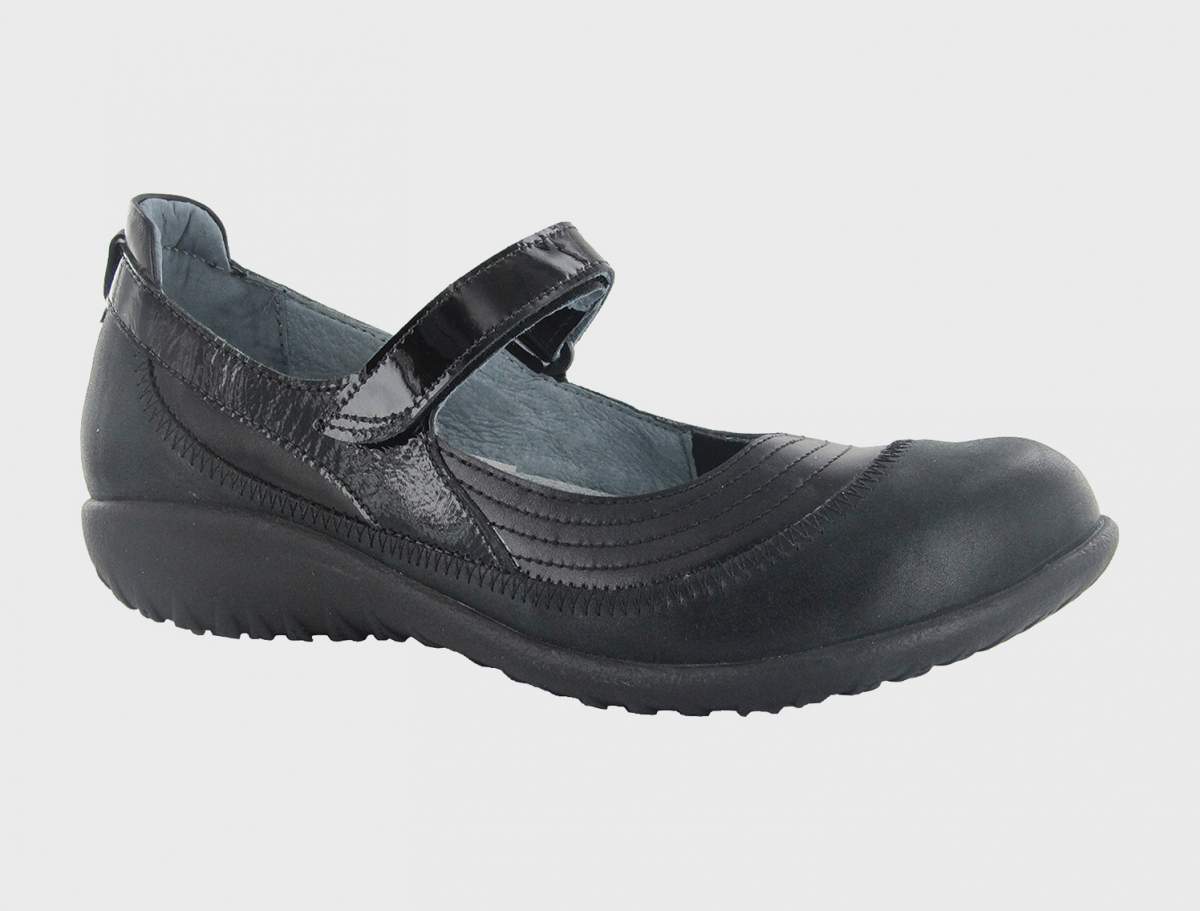 NAOT Kirei Black Leather Combo – Happy Fit Footwear #1 Shoe